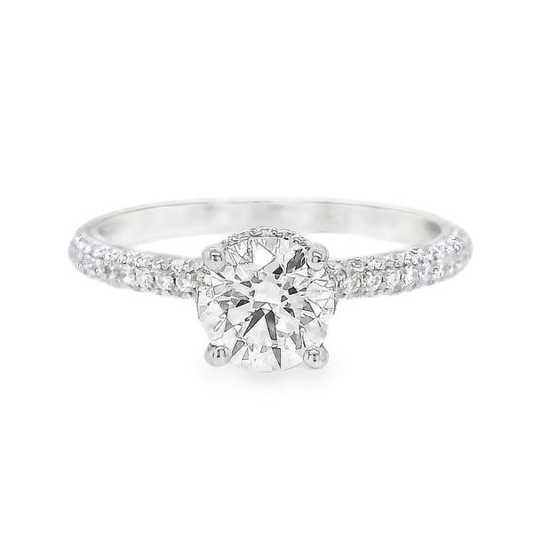 18K Hidden Halo Single Row Natural Round Diamond Engagement Ring 1.13 CTW Koerbers Fine Jewelry Inc New Albany, IN