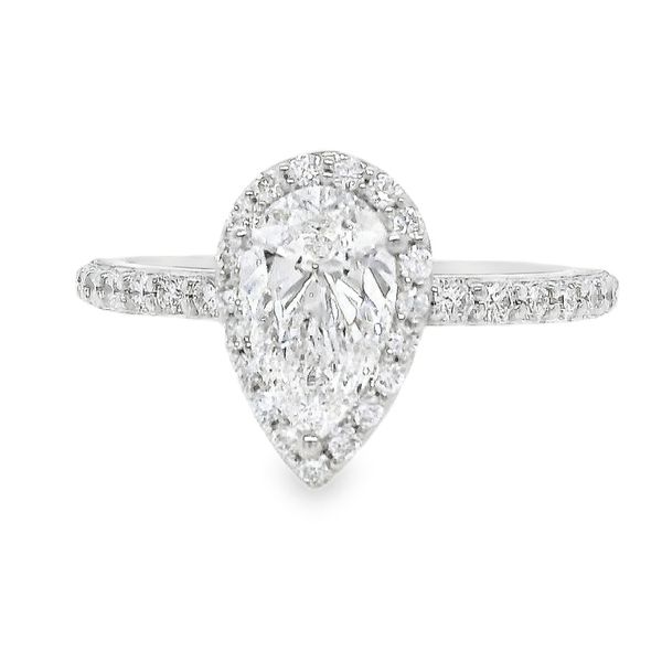14K Halo Single Row Natural Pear Diamond Engagement Ring 1.37 CTW Koerbers Fine Jewelry Inc New Albany, IN