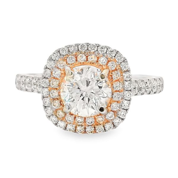 14K Double Halo Single Row Natural Round Diamond Engagement Ring 1.5 CTW Koerbers Fine Jewelry Inc New Albany, IN