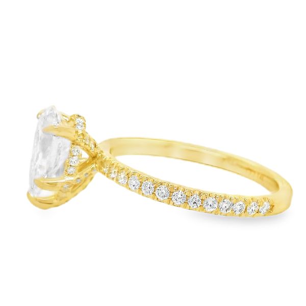 14K Hidden Halo Single Row Natural Pear Diamond Engagement Ring 1.83 CTW Image 2 Koerbers Fine Jewelry Inc New Albany, IN