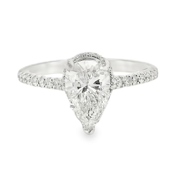 18K Halo Single Row Natural Pear Diamond Engagement Ring 1.53 CTW Koerbers Fine Jewelry Inc New Albany, IN