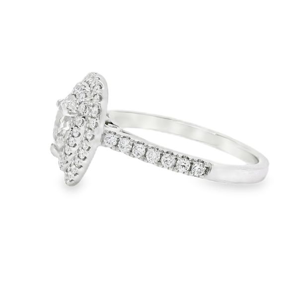 14K Halo Single Row Natural Pear Diamond Engagement Ring 0.96 CTW Image 2 Koerbers Fine Jewelry Inc New Albany, IN