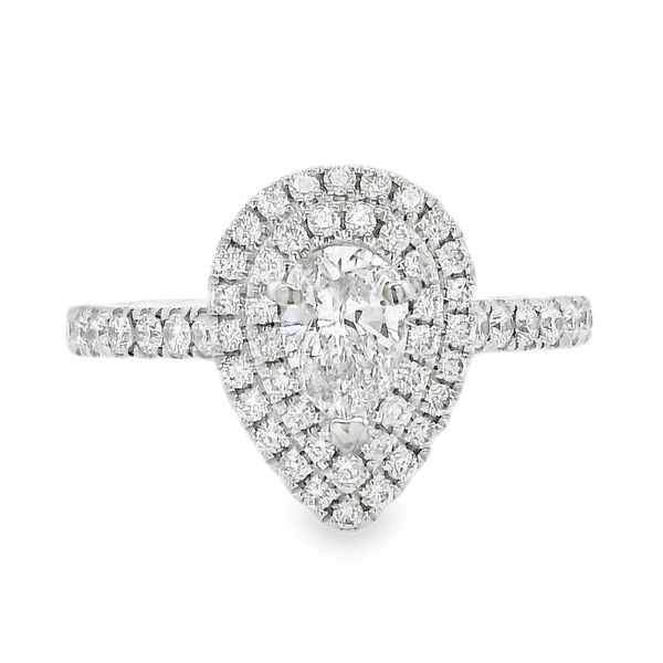 14K Halo Single Row Natural Pear Diamond Engagement Ring 0.96 CTW Koerbers Fine Jewelry Inc New Albany, IN