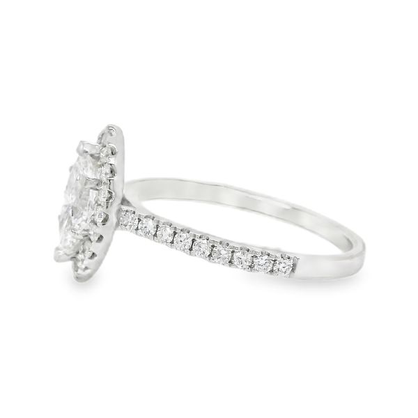 14K Halo Single Row Natural Marquise Diamond Engagement Ring 1.08 CTW Image 2 Koerbers Fine Jewelry Inc New Albany, IN