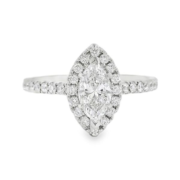 14K Halo Single Row Natural Marquise Diamond Engagement Ring 1.08 CTW Koerbers Fine Jewelry Inc New Albany, IN