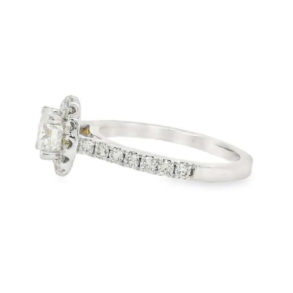 14K Halo Single Row Natural Round Diamond Engagement Ring 1.27 CTW Image 2 Koerbers Fine Jewelry Inc New Albany, IN