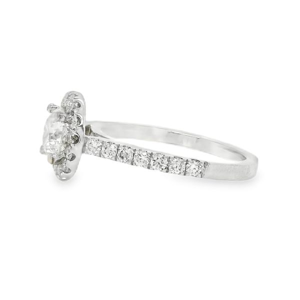 14K Halo Single Row Natural Round Diamond Engagement Ring 1.53 CTW Image 2 Koerbers Fine Jewelry Inc New Albany, IN
