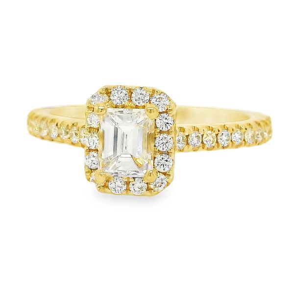 14K Halo Single Row Natural Emerald Diamond Engagement Ring 0.85 CTW Koerbers Fine Jewelry Inc New Albany, IN