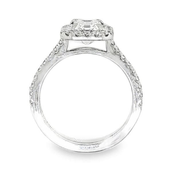 14K Halo Single Row Natural Emerald Diamond Engagement Ring 2.09 CTW Image 3 Koerbers Fine Jewelry Inc New Albany, IN