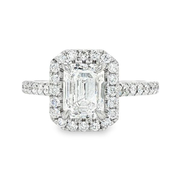 14K Halo Single Row Natural Emerald Diamond Engagement Ring 2.09 CTW Koerbers Fine Jewelry Inc New Albany, IN