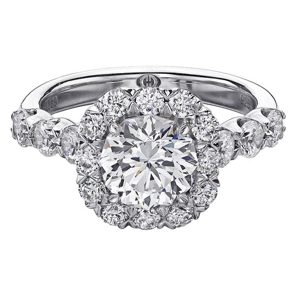 CHRISTOPHER DESIGNS INC. 18K Halo Single Row Natural Cushion Diamond Engagement Ring 1.77 CTW Image 3 Koerbers Fine Jewelry Inc New Albany, IN