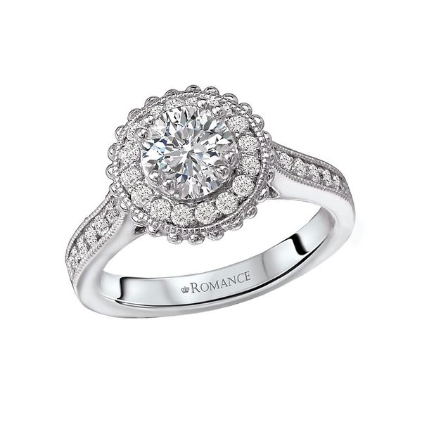 18K Halo Single Row Natural Round Diamond Engagement Ring 1.41 CTW Koerbers Fine Jewelry Inc New Albany, IN