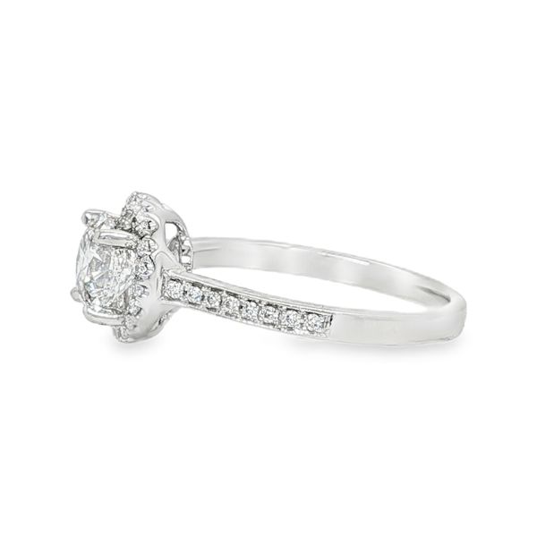 14K Halo Single Row Natural Round Diamond Engagement Ring 1.17 CTW Image 2 Koerbers Fine Jewelry Inc New Albany, IN