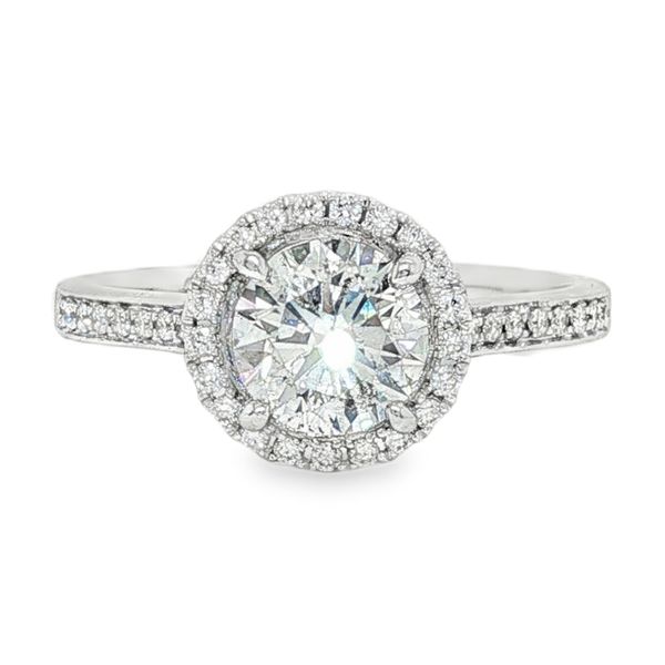 14K Halo Single Row Natural Round Diamond Engagement Ring 1.17 CTW Koerbers Fine Jewelry Inc New Albany, IN