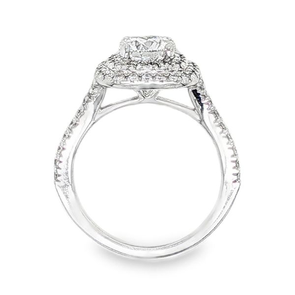 14K Double Halo Single Row Natural Round Diamond Engagement Ring 1.68 CTW Image 3 Koerbers Fine Jewelry Inc New Albany, IN