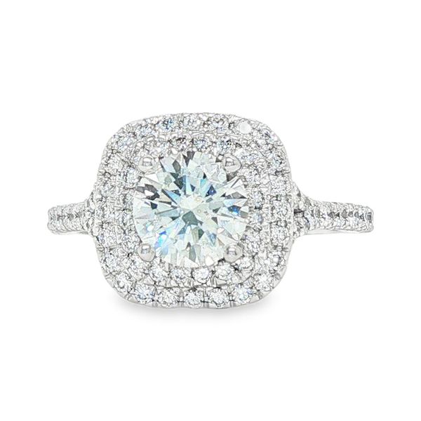 14K Double Halo Single Row Natural Round Diamond Engagement Ring 1.68 CTW Koerbers Fine Jewelry Inc New Albany, IN