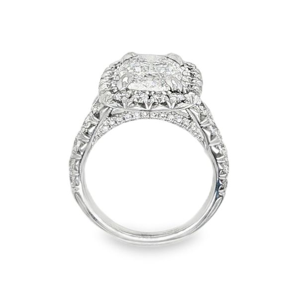18K Halo Natural Cushion Diamond Engagement Ring 3.71 CTW Image 3 Koerbers Fine Jewelry Inc New Albany, IN