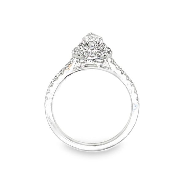 14K Double Halo Single Row Natural Pear Diamond Engagement Ring 0.84 CTW Image 3 Koerbers Fine Jewelry Inc New Albany, IN