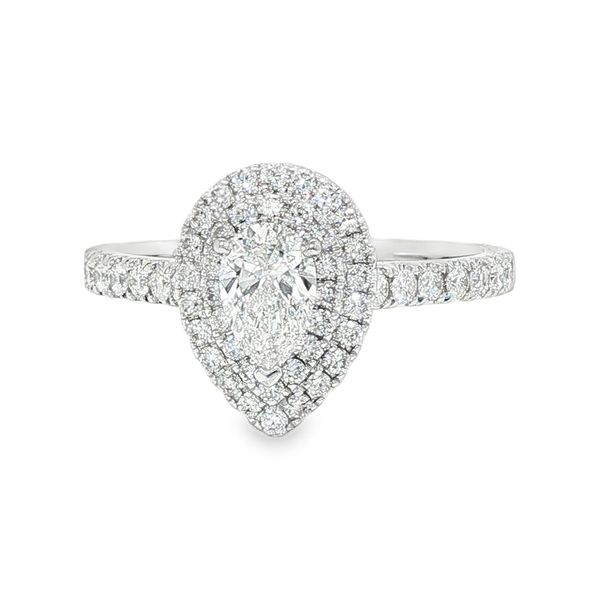 14K Double Halo Single Row Natural Pear Diamond Engagement Ring 0.84 CTW Koerbers Fine Jewelry Inc New Albany, IN