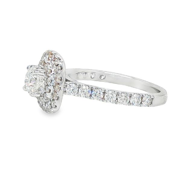 14K Double Halo Single Row Natural Round Diamond Engagement Ring 1.34 CTW Image 2 Koerbers Fine Jewelry Inc New Albany, IN