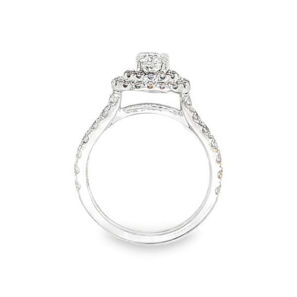 14K Double Halo Single Row Natural Round Diamond Engagement Ring 1.34 CTW Image 3 Koerbers Fine Jewelry Inc New Albany, IN