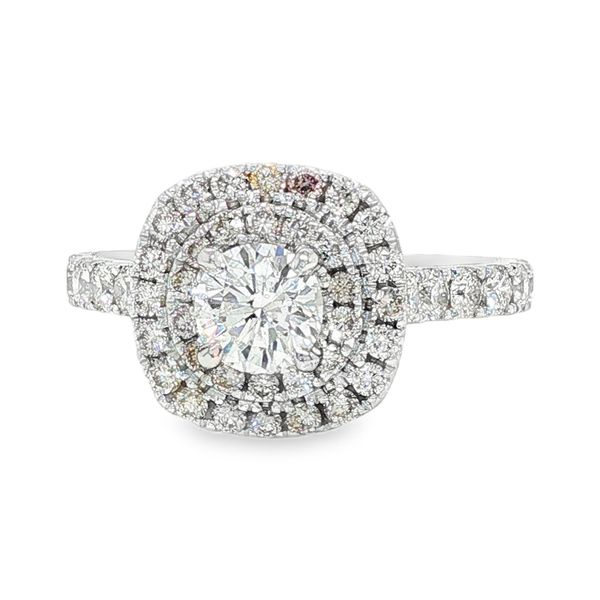 14K Double Halo Single Row Natural Round Diamond Engagement Ring 1.34 CTW Koerbers Fine Jewelry Inc New Albany, IN