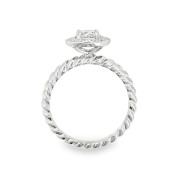14K Halo Single Row Natural Round Diamond Engagement Ring 0.83 CTW Image 4 Koerbers Fine Jewelry Inc New Albany, IN