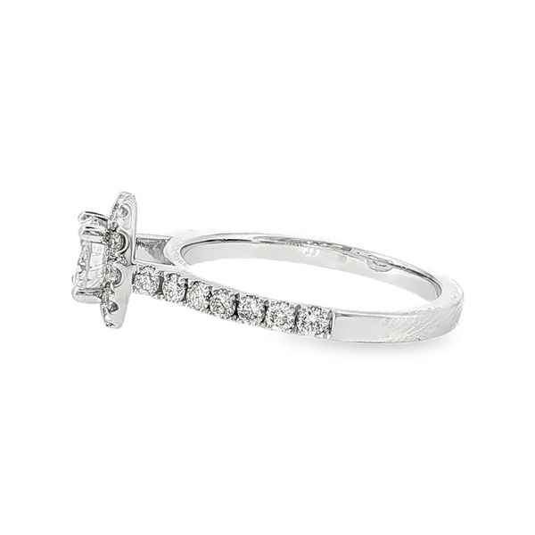 14K Halo Single Row Natural Round Diamond Engagement Ring 1.05 CTW Image 2 Koerbers Fine Jewelry Inc New Albany, IN