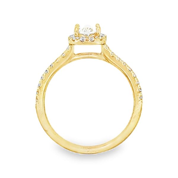 14K Halo Single Row Natural Oval Diamond Engagement Ring 1.01 CTW Image 4 Koerbers Fine Jewelry Inc New Albany, IN