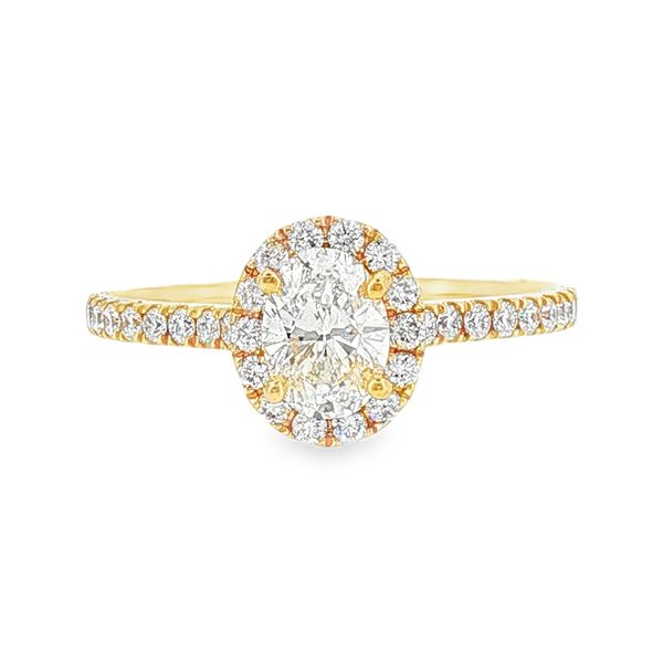14K Halo Single Row Natural Oval Diamond Engagement Ring 1.01 CTW Koerbers Fine Jewelry Inc New Albany, IN