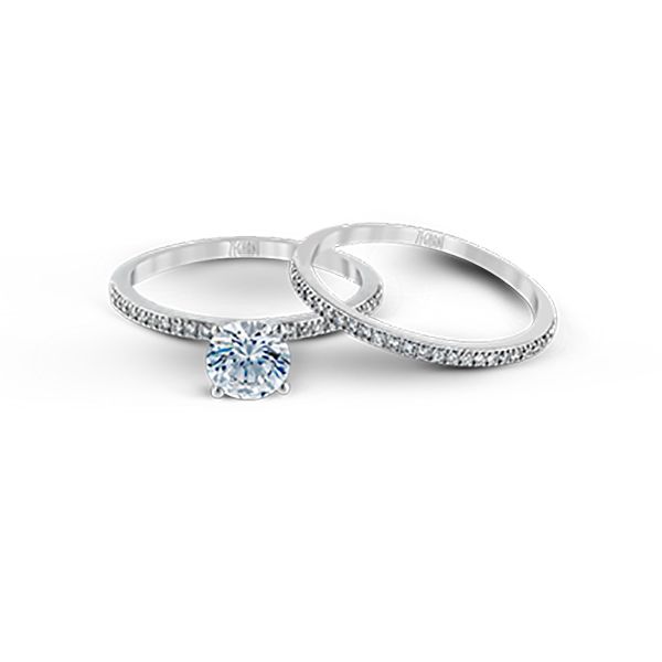 14K White Gold Pave' Diamond Wedding Set Koerbers Fine Jewelry Inc New Albany, IN