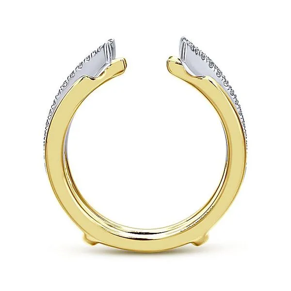 14K 2-Tone White and Yellow Gold Contemporary Diamond Ring Enhancer Image 2 Koerbers Fine Jewelry Inc New Albany, IN