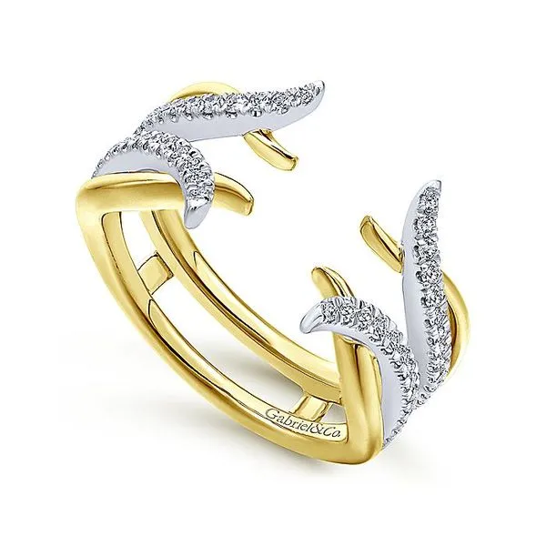14K 2-Tone White and Yellow Gold Contemporary Diamond Ring Enhancer Image 3 Koerbers Fine Jewelry Inc New Albany, IN