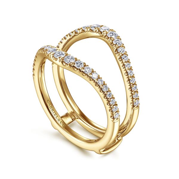 14K Yellow Gold Contemporary Diamond Ring Enhancer Image 3 Koerbers Fine Jewelry Inc New Albany, IN