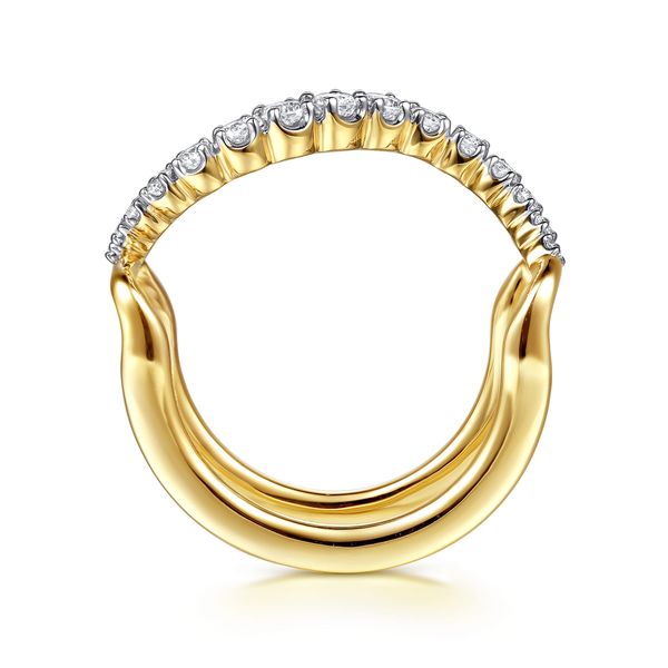 14K Yellow Gold Graduating Diamond Wave Smart Ring Enhancer Image 2 Koerbers Fine Jewelry Inc New Albany, IN