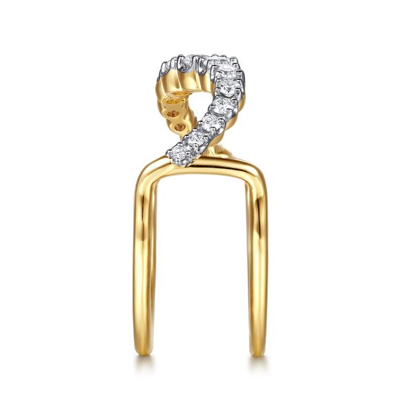 14K Yellow Gold Graduating Diamond Wave Smart Ring Enhancer Image 4 Koerbers Fine Jewelry Inc New Albany, IN