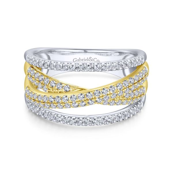 14k Yellow and White Gold Twisted Layered Ladies Fashion Ring Koerbers Fine Jewelry Inc New Albany, IN