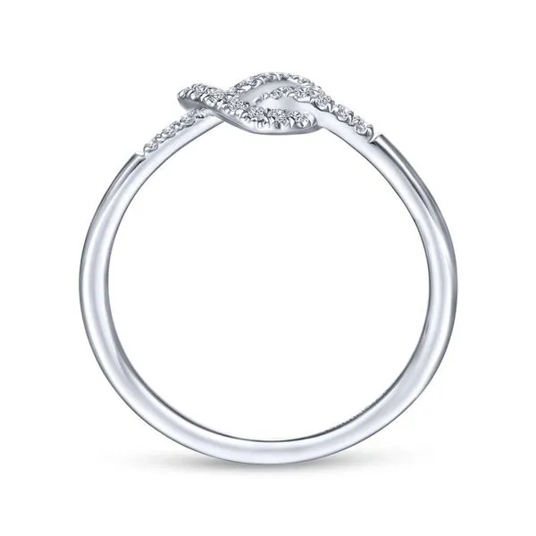 14K White Gold Twisted Diamond Heart Fashion Ring Image 3 Koerbers Fine Jewelry Inc New Albany, IN