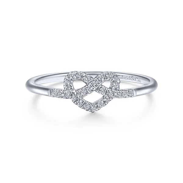 14K White Gold Twisted Diamond Heart Fashion Ring Koerbers Fine Jewelry Inc New Albany, IN