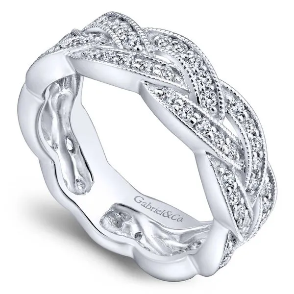 14k White Gold Stackable Intertwined Diamond Ladies Ring Image 2 Koerbers Fine Jewelry Inc New Albany, IN