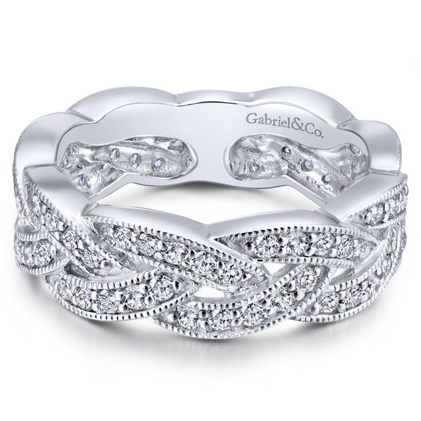 14k White Gold Stackable Intertwined Diamond Ladies Ring Koerbers Fine Jewelry Inc New Albany, IN