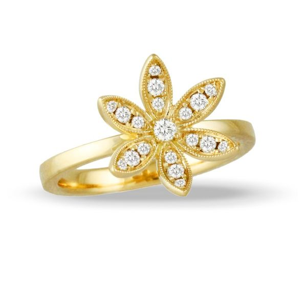 18K Yellow Gold Diamond Flower Fashion Ring Koerbers Fine Jewelry Inc New Albany, IN