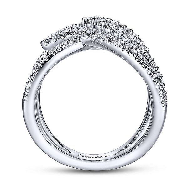 14K White Gold Wide Band Layered Diamond Ring Image 2 Koerbers Fine Jewelry Inc New Albany, IN