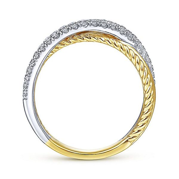 14K Yellow and White Gold Twisted Diamond Ring Image 3 Koerbers Fine Jewelry Inc New Albany, IN