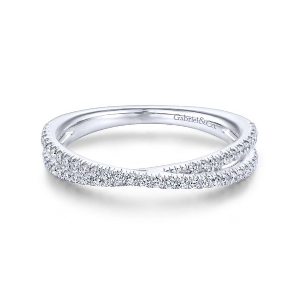 14K White Gold Criss Cross Diamond Stackable Ring Koerbers Fine Jewelry Inc New Albany, IN