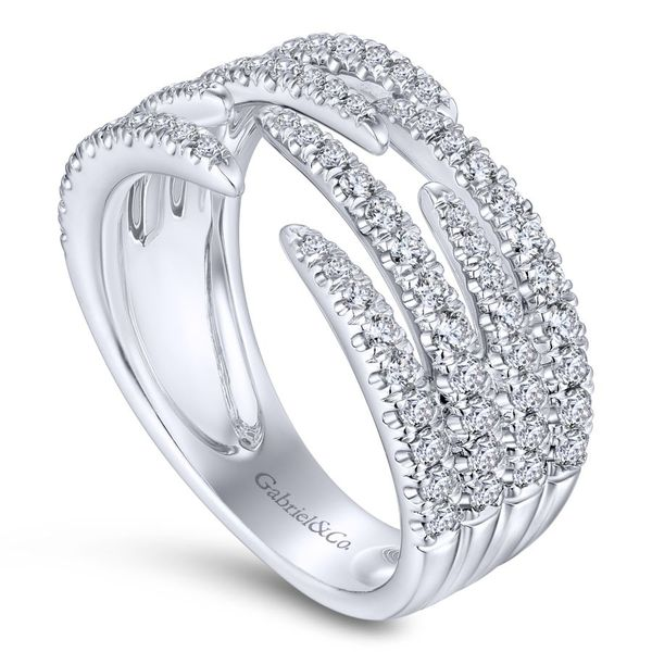 14K White Gold Open Wide Band Pave Diamond Ring Image 2 Koerbers Fine Jewelry Inc New Albany, IN