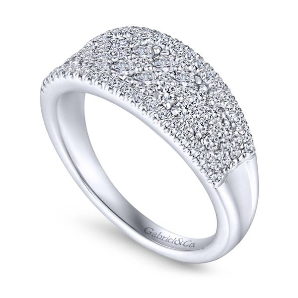 14K White Gold Curved Pave Diamond Ring Image 2 Koerbers Fine Jewelry Inc New Albany, IN