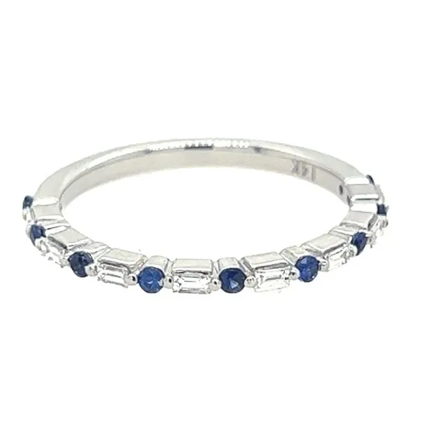 14K White Gold Diamond and Sapphire Fashion Band Koerbers Fine Jewelry Inc New Albany, IN