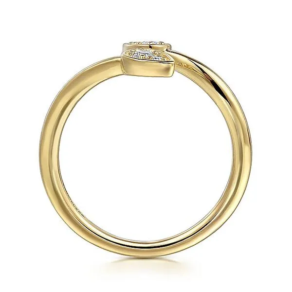 14K Yellow Gold Diamond Bypass Fashion Ring Image 2 Koerbers Fine Jewelry Inc New Albany, IN