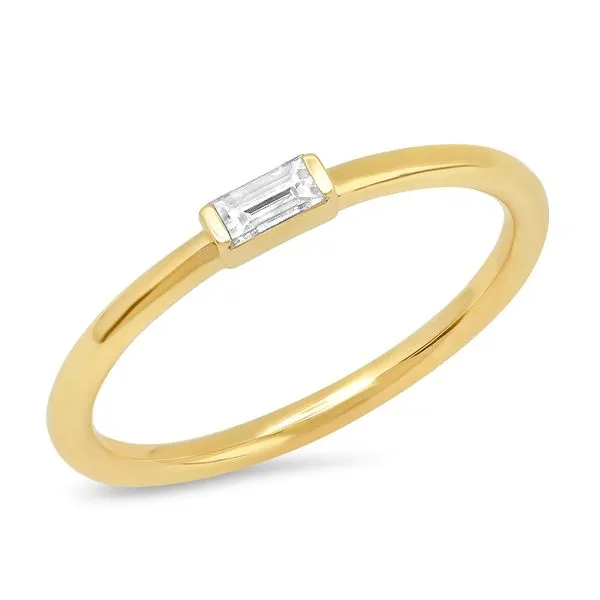 14K Yellow Gold Diamond Baguette Solitaire Fashion Ring Koerbers Fine Jewelry Inc New Albany, IN